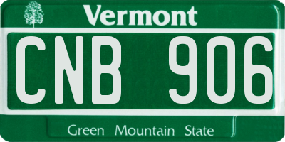 VT license plate CNB906