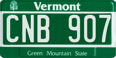 VT license plate CNB907