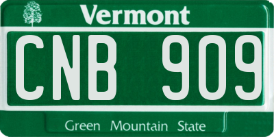 VT license plate CNB909