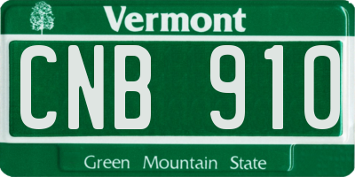 VT license plate CNB910