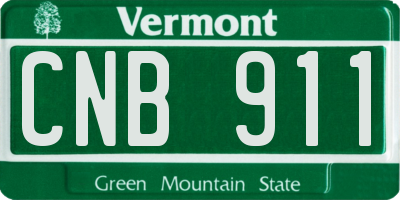 VT license plate CNB911