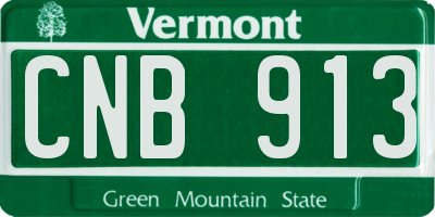 VT license plate CNB913