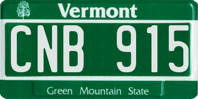 VT license plate CNB915