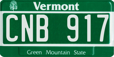 VT license plate CNB917