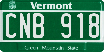 VT license plate CNB918