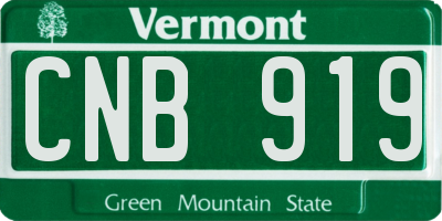 VT license plate CNB919