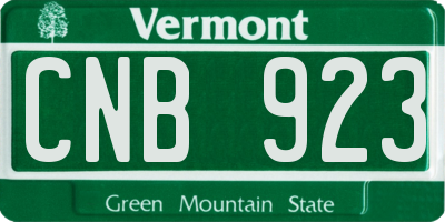 VT license plate CNB923