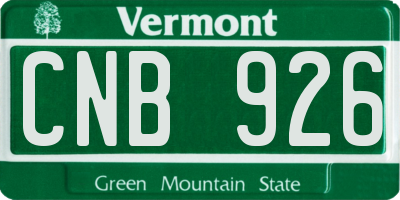 VT license plate CNB926