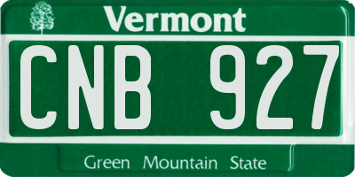 VT license plate CNB927