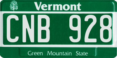 VT license plate CNB928
