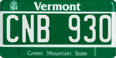 VT license plate CNB930
