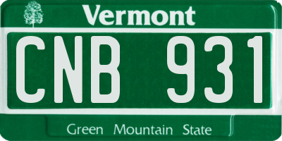 VT license plate CNB931