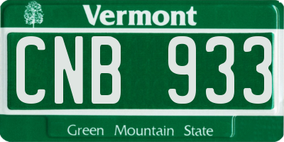 VT license plate CNB933