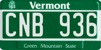 VT license plate CNB936