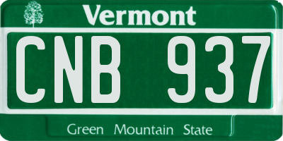 VT license plate CNB937