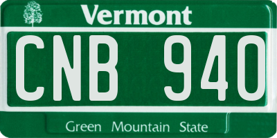 VT license plate CNB940