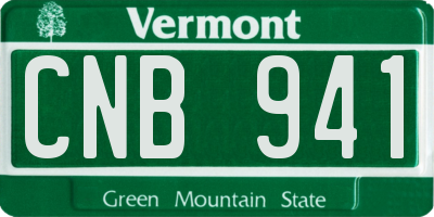 VT license plate CNB941
