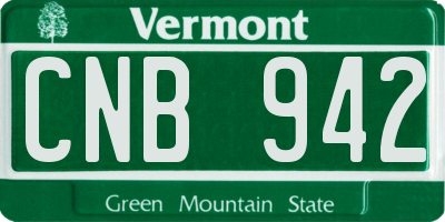 VT license plate CNB942