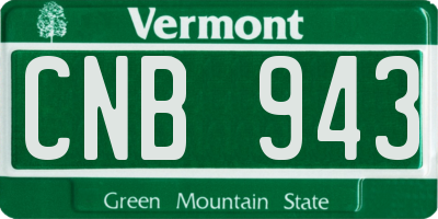 VT license plate CNB943