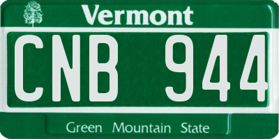 VT license plate CNB944