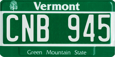 VT license plate CNB945