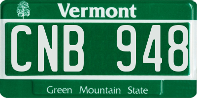 VT license plate CNB948