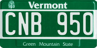 VT license plate CNB950