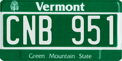 VT license plate CNB951