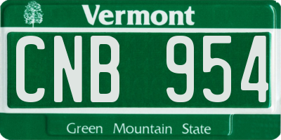 VT license plate CNB954