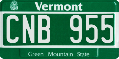VT license plate CNB955