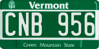 VT license plate CNB956