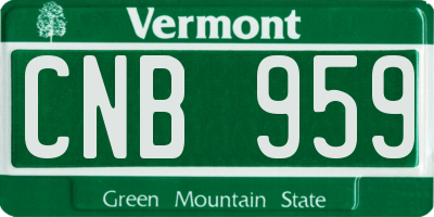 VT license plate CNB959