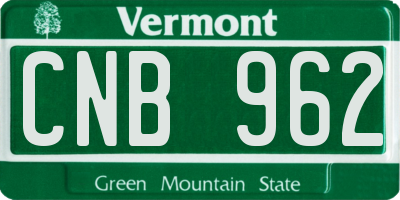 VT license plate CNB962