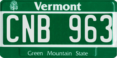 VT license plate CNB963