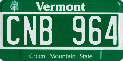 VT license plate CNB964