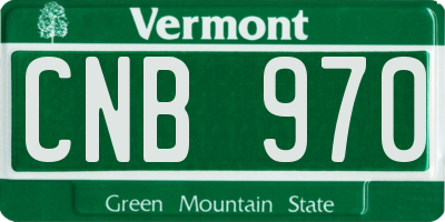 VT license plate CNB970