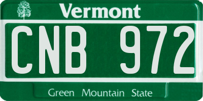 VT license plate CNB972