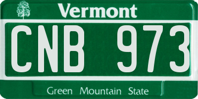 VT license plate CNB973