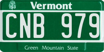 VT license plate CNB979