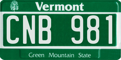 VT license plate CNB981