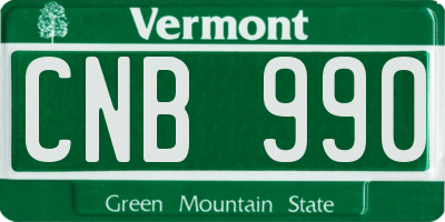 VT license plate CNB990