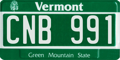 VT license plate CNB991