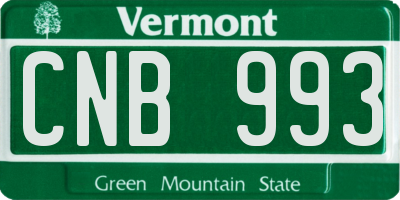 VT license plate CNB993