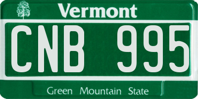 VT license plate CNB995