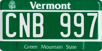 VT license plate CNB997