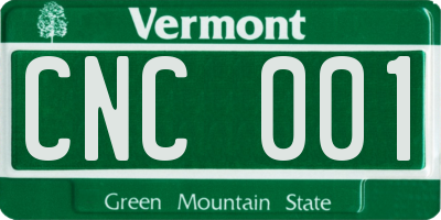 VT license plate CNC001