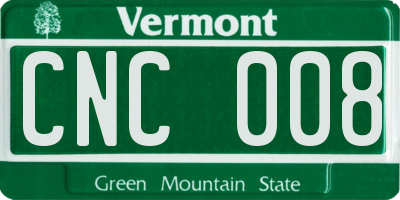VT license plate CNC008