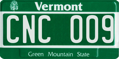 VT license plate CNC009
