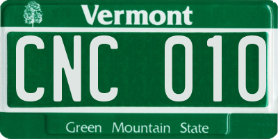 VT license plate CNC010