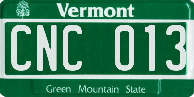 VT license plate CNC013